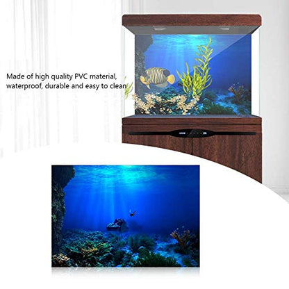 Zerodis Seaworld Aquarium Background, PVC Adhesive Double Sided Poster Sticker Fish Decoration(91 x 41cm)