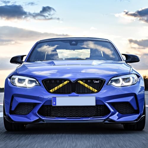 Jaronx Compatible with BMW V Brace Cover, Front Grill Inserts V Bar Brace Trim Covers Compatible with BMW for 1'F20 F21/2'F22 F23/3'F30 F31 F34/4'F32 F33 F36/5' G30 G31/6'G32/7'G11 G12/8'G14 (Yellow) - color: Yellow, size: F30/G30