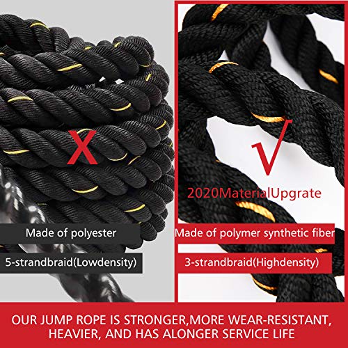 Heavy Jump Ropes for Fitness 2LB/3LB/5LB,Weighted Adult Skipping Rope Exercise Battle Ropes for Men & Women,Total Body Workouts, Power Training in Gym to Improve Strength and Building Muscle - color: 5.4LB Professional Edition fitness(9.9 ft)