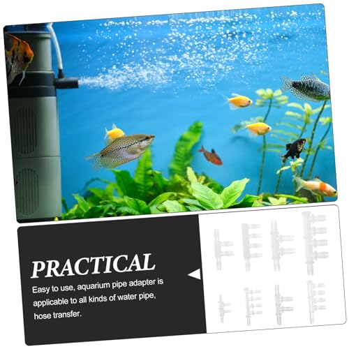 8pcs Fish Tank Hose Barbed Fitting Aquarium Tubing Connector for Oxygen Pump Versatile Soft Plastic Adapter for Projects and