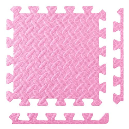 Shihanee 16 Foam Floor Interlocking Tiles, 11.8 x 11.8 Inch, Light Pink - color: Light Pink