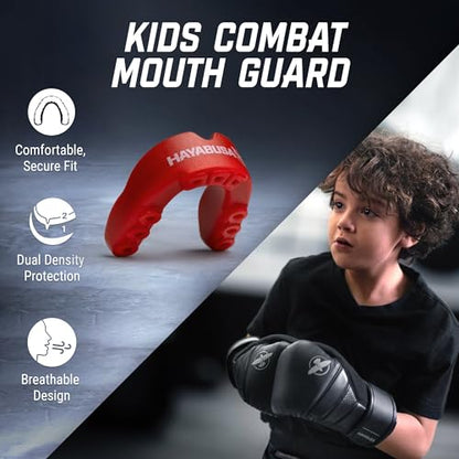 Hayabusa Combat Sports Mouth Guard Youth, Kids and Adult Sizes Comes with Case - Red/Black, Youth - color: Red/Black, size: Youth