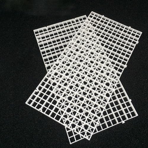 4pcs Aquarium Lid Hood Fish Tank Top Cover Terrarium Lid Plastic Grid Panel Egg Crate Grate with 6 Aquarium Glass Cover Board Clip Fish Tank Lid Anti-Jumping Net Cover (Black,11.6*11.6inch)