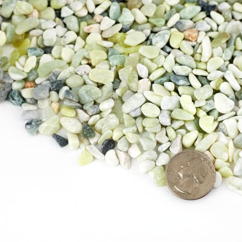 5LB Jade Color 1/8-3/8inch Aquarium Gravel Fish Tank Gravel Pea Gravel for Plants Small Rocks for Indoor Plants Decorative Rocks Colorful Rocks for Vases Rocks for Crafts - size: 5lb, style: Jade