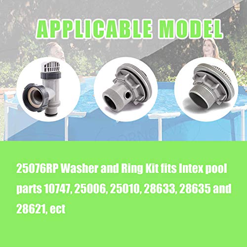 25076RP O-Ring Kit Rubber Washers for Pool Plunger Valves, Strainer Washer and Ring Kit for 1-1/2in Fittings Replacement Gasket(15 pcs) - 10745, 10262 and 10255 - size: 25076RP