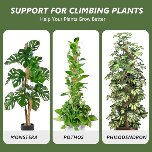 MAFONE Moss Pole, 47 Inch Bendable Moss Pole Plant Support for Monstera for Climbing Plants Indoor, Handmade Coco Coir Plant Pole Sticks Support Stakes