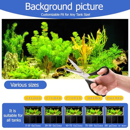 Aquarium Background & Fish Tank Background – Ultra HD Static Cling, Tape-Free, Vibrant Underwater Scene for Stunning Aquarium Decorations 17.7 X 47.2 Inches