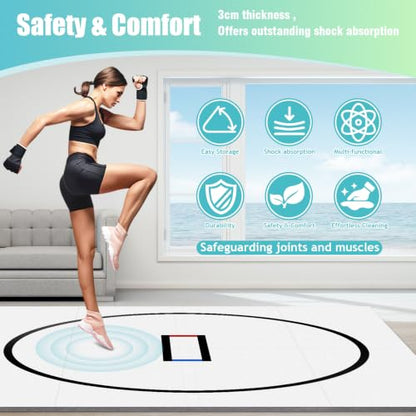 Generic 10x10ft Foldable XPE Jiu Jitsu Floor Exercise Mat for Home Landing Training Mat 1.2inch Thick for BJJ MMA Grappling Martial Art Boxing Judo