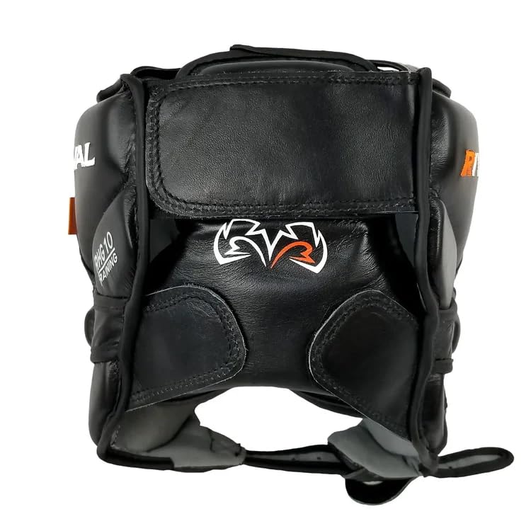 RIVAL Boxing RHG10 Intelli-Shock Headgear, D3O Front and Side Padding, Hook and Loop Back Adjustment with Lace on Top, and Anatomical Rear Head Pad Every Time - color: Black, size: Large
