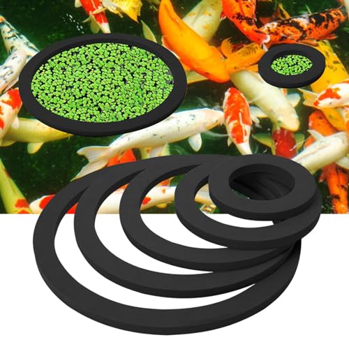 Aquarium Floating Plant Rings, Keep Food Plants in Place, 5 Sizes, Black