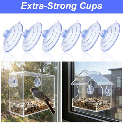 6 Packs Suction Cup for Bird Feeder, Strong Suction Cups Replacement for Window Bird Feeder, 2.5'' Window Suctions Cup for Glass Hummingbird Feeders Accessories
