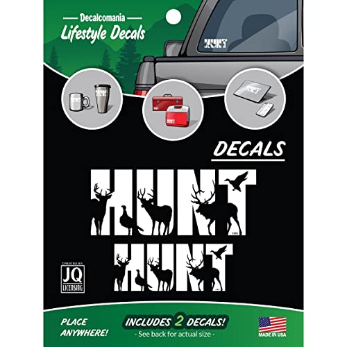 Decalcomania Hunt Hunting Decals for Tumblers Car Truck Tablet Cell Phone - Set of 2 Hunt Truck Window Decals - color: Hunt