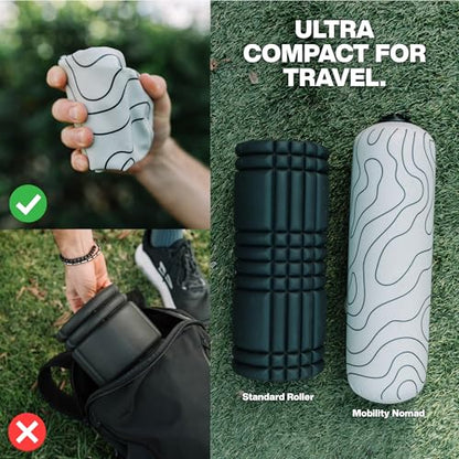 Inflatable Travel Foam Roller for Muscle Recovery and Back Support (Topo Gray, 15") - color: Topo Gray