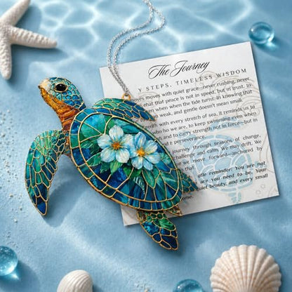 Sea Turtle Gifts for Women, Inspirational Turtle Suncatcher Window Hanging, Healing Gift, Sun Catcher for Windows - color: Sea Turtle Gifts