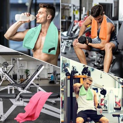 6 Pack Microfiber Gym Towel Quick Dry Lightweight Workout Gear for Men Women Sports Exercise Fitness Tennis Running Riding Hiking Camping Yoga Sweat Towels(6 Pack(Light)) - color: 6 Pack(light)