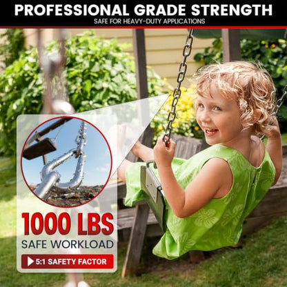 sprookber 45" Hanging Swing Chain,1000 lb Capacity,6 mm 304 Stainless Steel - color: Silver, size: 2 PACK 45inch