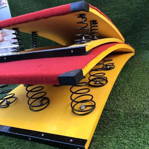 Youth Gymnastics Springboard, Hardwood Gymnastics Springboard 4 Spring Vault Springboard with Anti-Slip Felt and Foot Pads Sports Club/Martial Arts Springboard