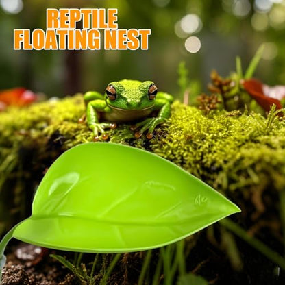 Turtle Basking Area - Reptile Climbing Ramp, Amphibian Tank | Suction Cup Leaf Shape Resting Spot, Semi-Aquatic Creature Habitat Deck, Floating Terrace Pad for Backyard Pond Frogs - color: Light green