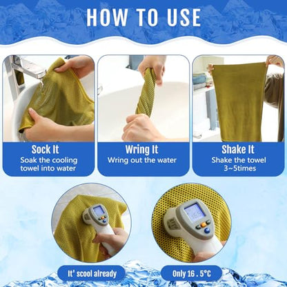 Hosuly 30 Pack Cooling Towels 40"x12" - color: Yellow