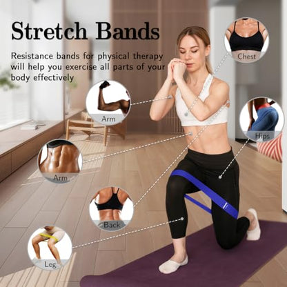 Resistance Bands for Working Out, 5 Levels Elastic Exercise Bands - color: Blue