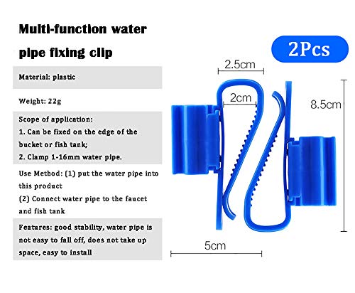 3Pcs Adjustable Fish Tank Water Hose Holder Water Tube Clamp Fixed Clip Aquarium Pipe Holder (1 Curved Shape, 2 Straight)
