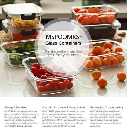 Glass Meal Prep Containers, [9 pieces] Glass Food Storage Containers with Lids,BPA Free & Leak Proof (9 Lids&9 Containers) - color: gray