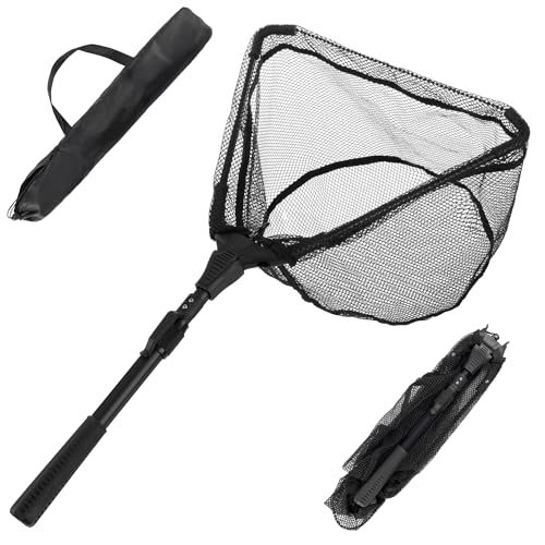 8-Inch Fishing Net - Lightweight Aluminum, Steel, and Nylon Bait Net for Catch and Release or Sport Fishing in Salt and Freshwater by Wakeman