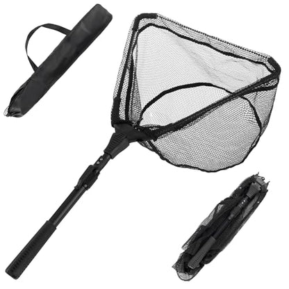 8-Inch Fishing Net - Lightweight Aluminum, Steel, and Nylon Bait Net for Catch and Release or Sport Fishing in Salt and Freshwater by Wakeman