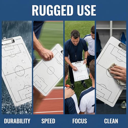 Soccer Clipboard for Coaches, Double-Sided Dry Erase Board - style: Soccer
