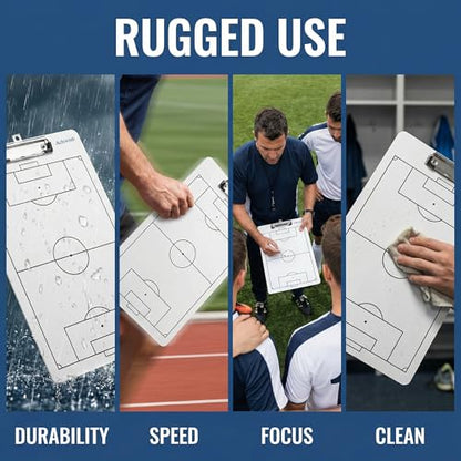 Soccer Clipboard for Coaches, Double-Sided Dry Erase Board - style: Soccer
