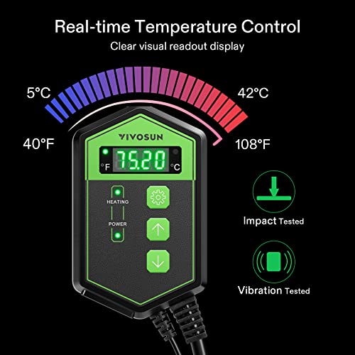 VIVOSUN Digital Heat Mat Thermostat Temperature Controller, and Soil Tester, 3-in-1 Plant Moisture Meter Light and PH Tester for Home, Garden, Lawn, Farm, Indoor and Outdoor Use, Promote Plants Health