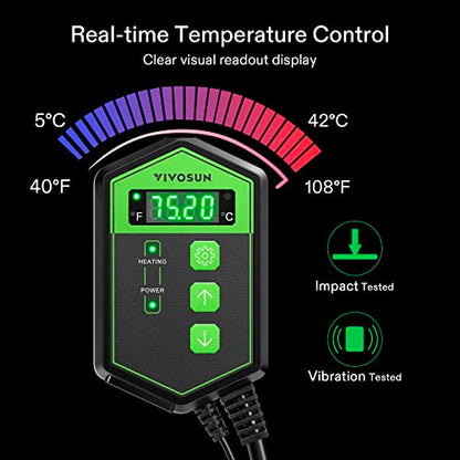 VIVOSUN Digital Heat Mat Thermostat Temperature Controller, and Soil Tester, 3-in-1 Plant Moisture Meter Light and PH Tester for Home, Garden, Lawn, Farm, Indoor and Outdoor Use, Promote Plants Health