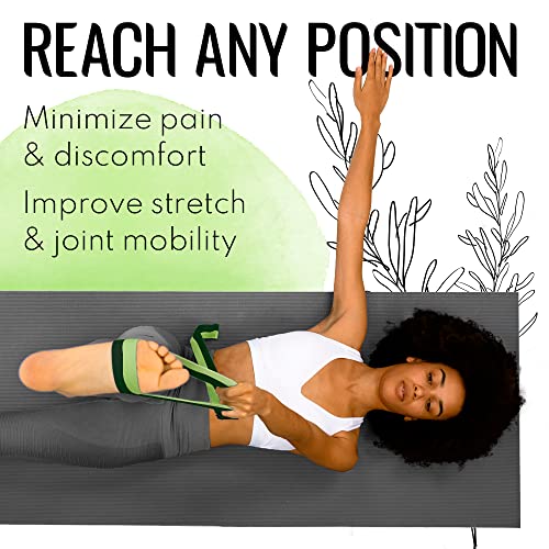 TECEUM 2 IN 1 Yoga & Mat Strap for Stretching – Cotton – 6/8/10 ft - color: Green Avocado, size: 8 ft