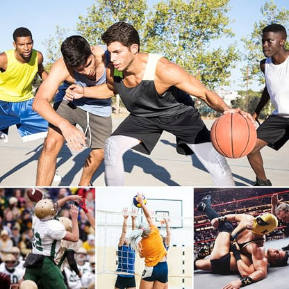COOLOMG Football Knee Pads Wrestling Basketball Volleyball Youth Kids Adult | Protective Knee Compression Sleeves - color: Black, size: Medium