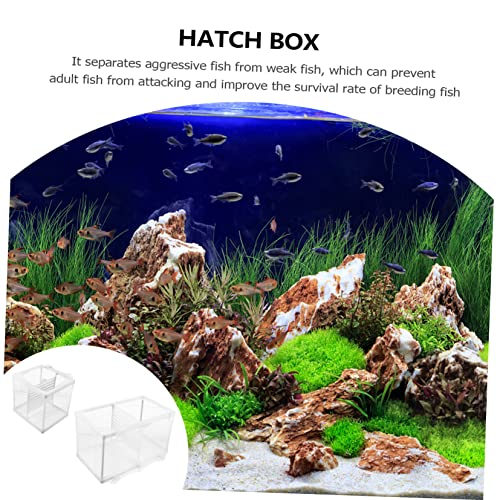 Happyyami 2Pcs Fish Hatchery Tank Breeding Net Easy Install Aquarium Isolation Box for Guppy Betta Fry Convenient Fish Incubator with Suction Cups for Efficient Spawning