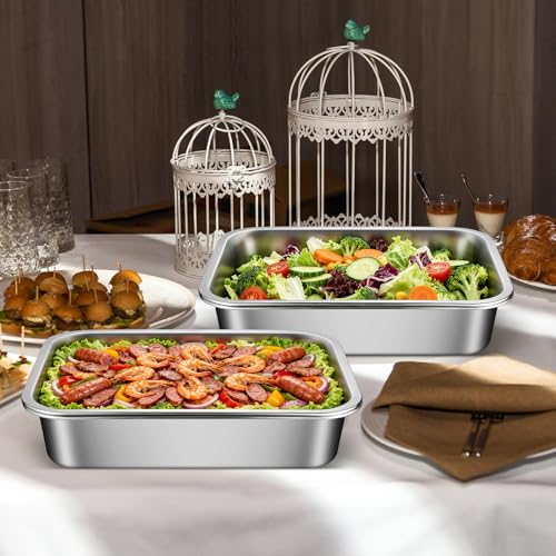 3-Set 14“ X 10.4” Shrimp Cocktail Serving Dish with Ice Tray, Chilled Serving Trays to Keep Food Cold for Patry, Cooling Charcuterie Board for Appetizer Salad Fruit Buffet Parties, Dishwasher Safe - size: 3-Set Square