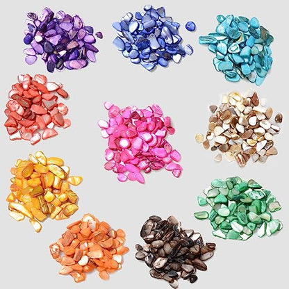 QICQDRAM Crushed Shells for Crafts About 1LB (405g/14.28oz) Small Natural Crushed Shells Bulk for Crafts DIY Beaching Wedding Decoration Vase Fillers (Light Blue)