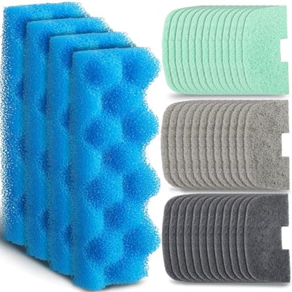 40 Pcs Replacement Filter Media Kit Compatible with Fluval 206/207, Aquarium Filters Set Including 4 Biological Foams, 36 Ammonia/Phosphate/Nitrite Remover - style: 206/207