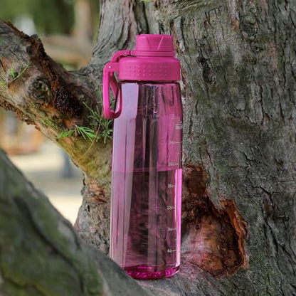 32oz Clear Water Bottle - BPA-Free Tritan Plastic, Fast Flow Spout Lid, Wide Mouth & Leakproof Design Hiking Water Bottle Suitable for Travel, Outdoors, Gym, Travel, Home, School (Rose) - color: Rose