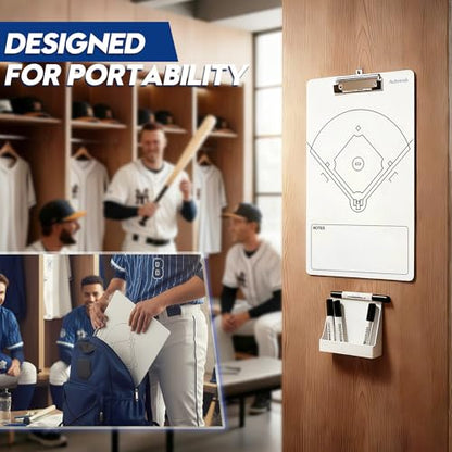 Baseball Clipboard for Coaches, Double-Sided Dry Erase Board - style: Baseball