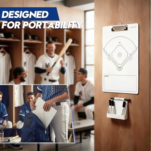 Baseball Clipboard for Coaches, Double-Sided Dry Erase Board - style: Baseball
