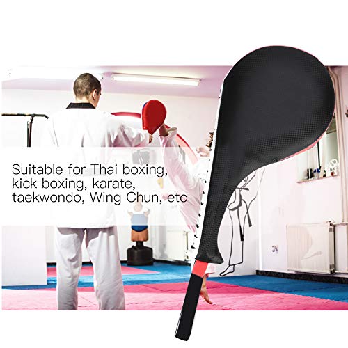 Taekwondo Kick Pad, High Dense Sponge Double Clapper Kicking Pad Striking Pad TKD Kicking Targets Training Paddles with Wrist Strap for Karate Taekwondo Kickboxing Training - color: Black