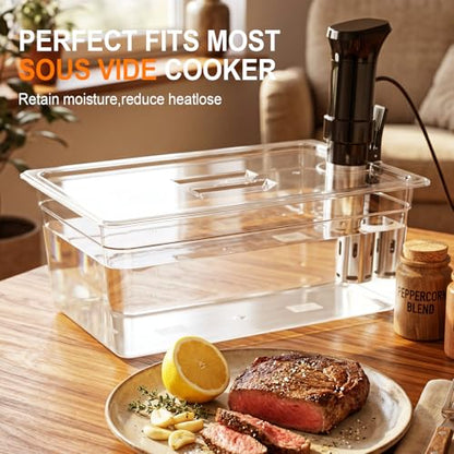 Sous Vide Container 26 Quart With Lid,BPA Free Complete Accessories For Anova and Most Sous Vide Cookers,Anova Container Kit - color: Large Sous Vide Container-without accessories