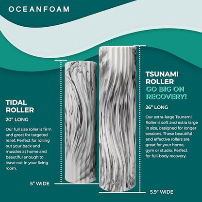 Oceanfoam Tsunami Roller - XLarge Soft Density Foam Roller (Black Marbled) - color: Black Marbled
