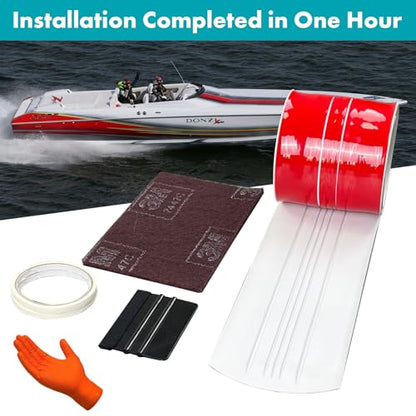 TONGMO Keel Guard: Self-Adhesive Shield Keel Guard for Protecting Fiberglass and Specific Aluminum Boats from Rocks, Oyster Beds, and Scratches 5 Inche Wide