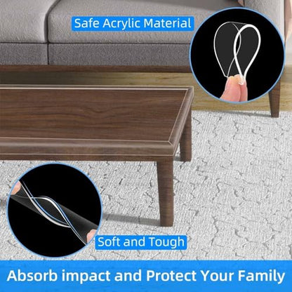 2Pack Clear Edge Protector Strip,1.18in x 16.4FT(32.8FT Total),Sharp Edge Wrap Cover Tape,Self Adhesive Protective Bumper Guards for Cabinet Door Desk Table Furniture,Kitchen Countertop,Waterproof - size: 2Pack x 1.18in x 16.4FT(32.8FT Total)