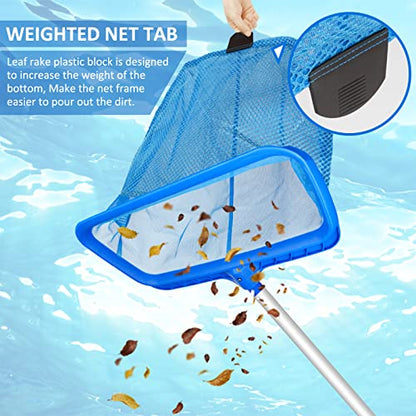 Swimming Pool Skimmer Net, Fine Mesh Pool Leaf Rake Net with Double-Layer Deep Bag, Reinforced Frame - Swimming Pool Nets for Cleaning Finest Debris - size: Plastic Double Layer Pool Rake