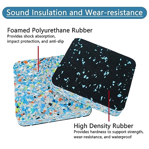 Luwint Treadmill Mat Pads, Rubber Foam Padding, Sound Isolation, Anti Vibration, Shock Absorbing, Noise Reduction Floor Protection Sheets for Treadmill, Washer Machine, Exercise Equipment - color: 6 Pcs