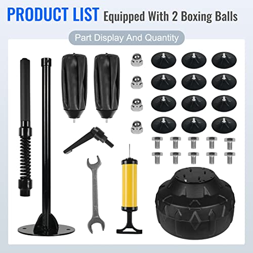INNOLIFE Reflex Speed Bag Punching Bag with 2 Balls & Heavy Stable Base