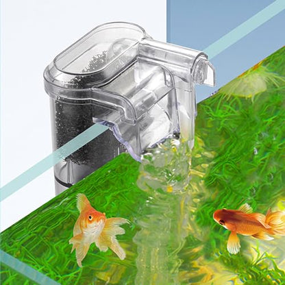 Slim Aquarium Filter,Quiet Hang on Back Fish Tank Filter for 3-10 Gal Aquariums with 1 Pre-Filter Sponge ，Adjustable Flow，250L/H